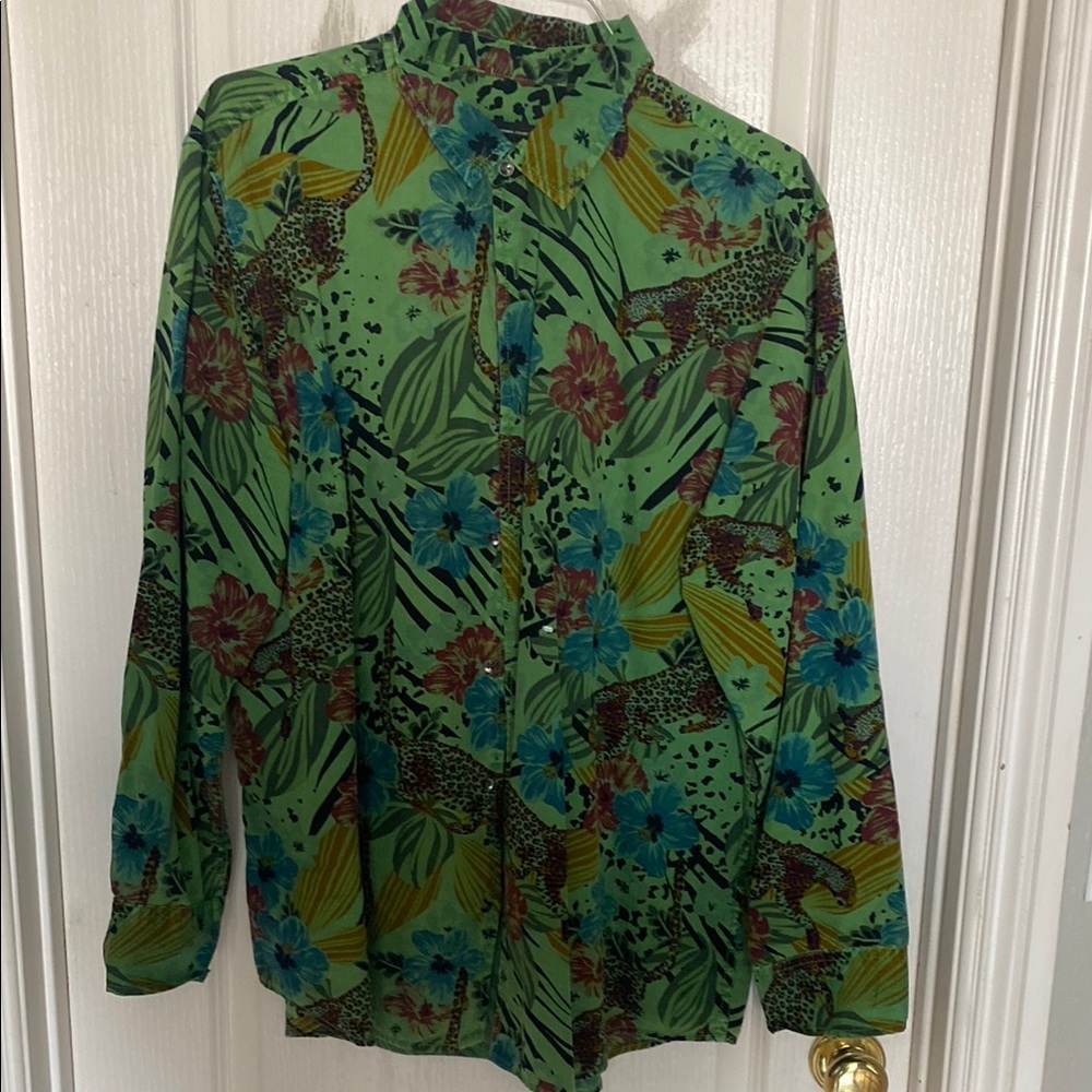 Green Floral Men's shirt